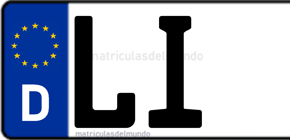 Imagen de matrícula de Alemania con código 'LI'