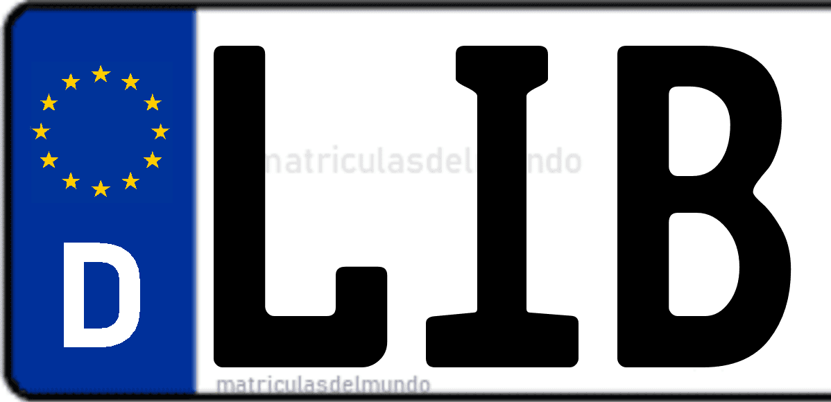 Imagen de matrícula de Alemania con código 'LIB'
