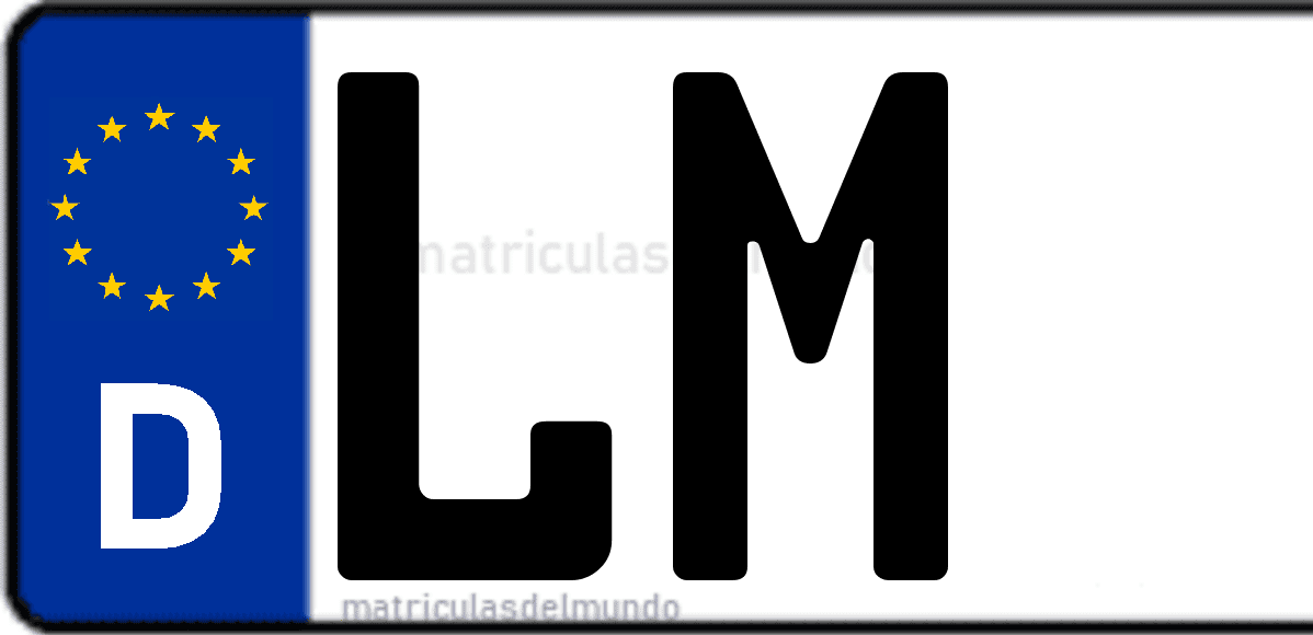 Imagen de matrícula de Alemania con código 'LM'
