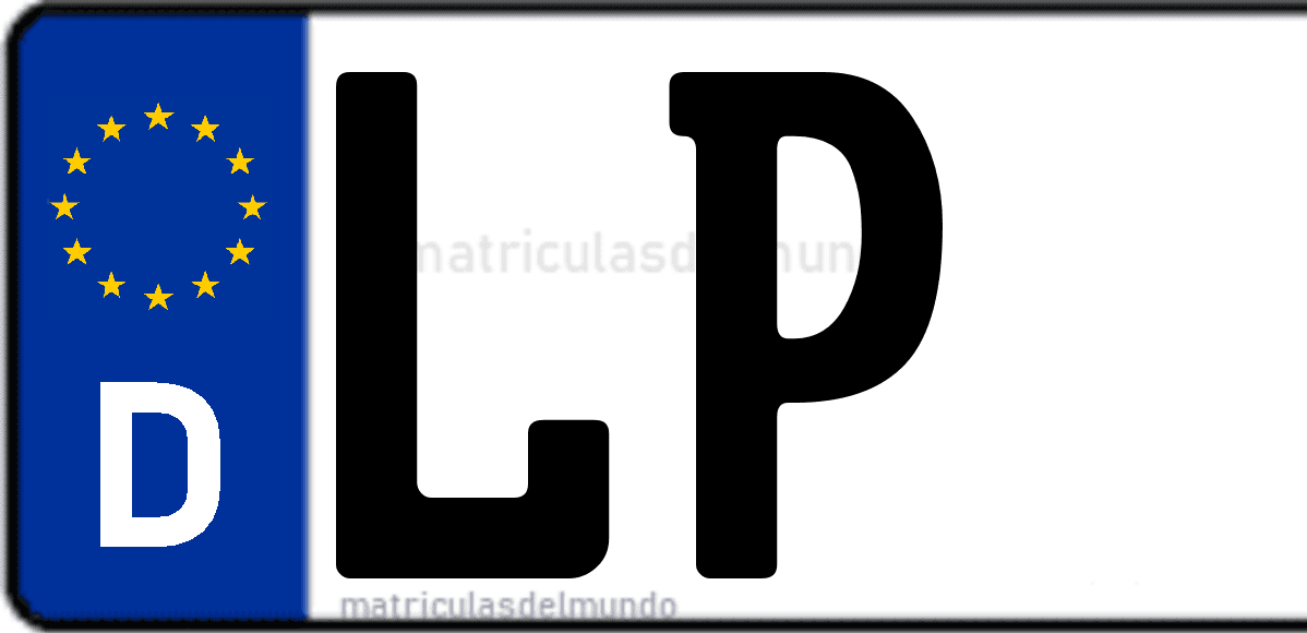 Imagen de matrícula de Alemania con código 'LP'