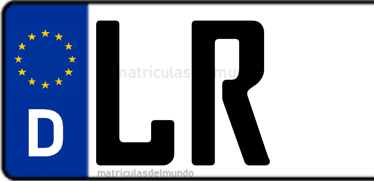 Imagen de matrícula de Alemania con código 'LR'