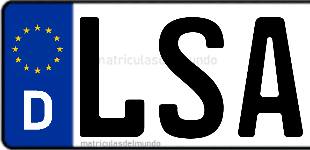 Imagen de matrícula de Alemania con código 'LSA'