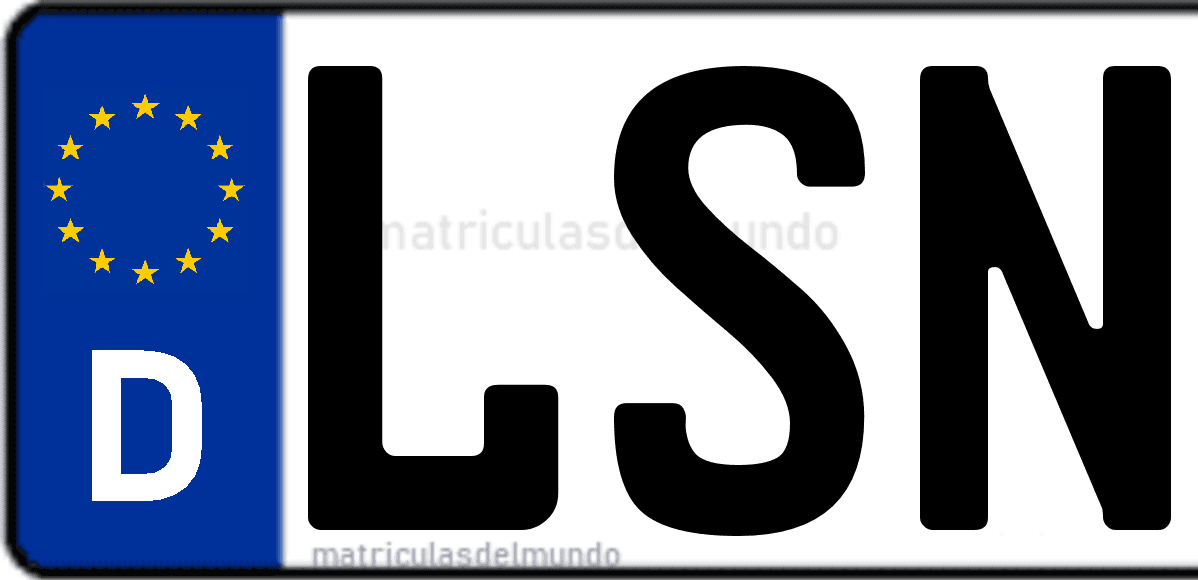 Imagen de matrícula de Alemania con código 'LSN'