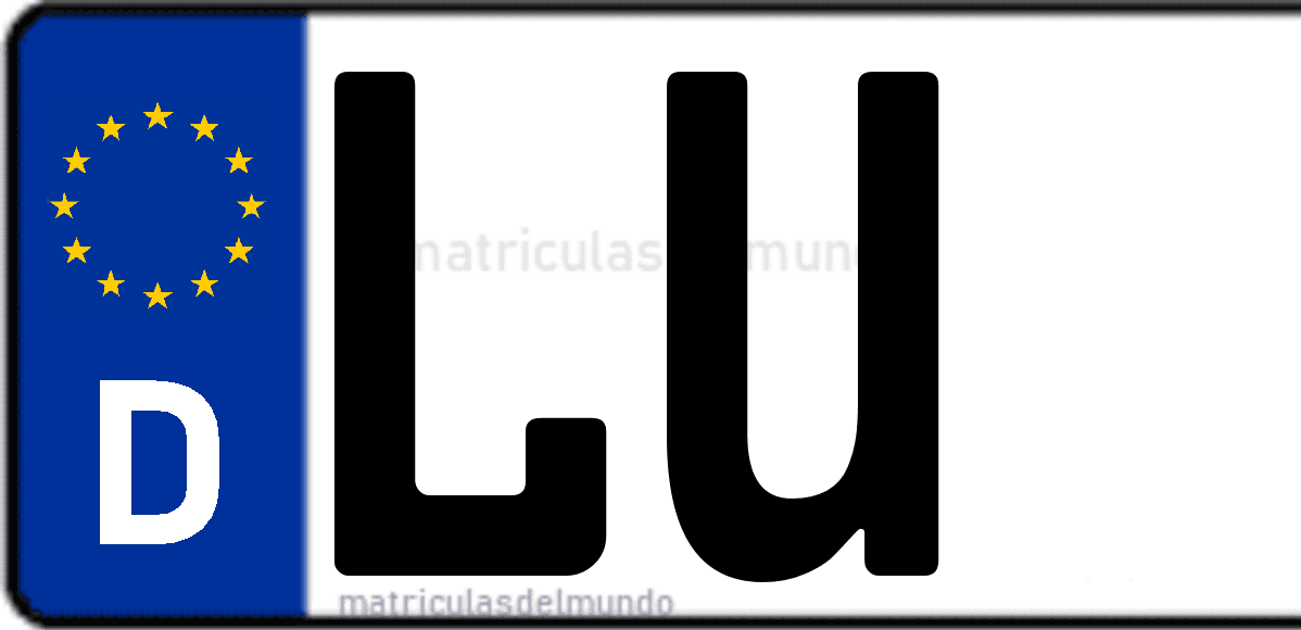 Imagen de matrícula de Alemania con código 'LU'