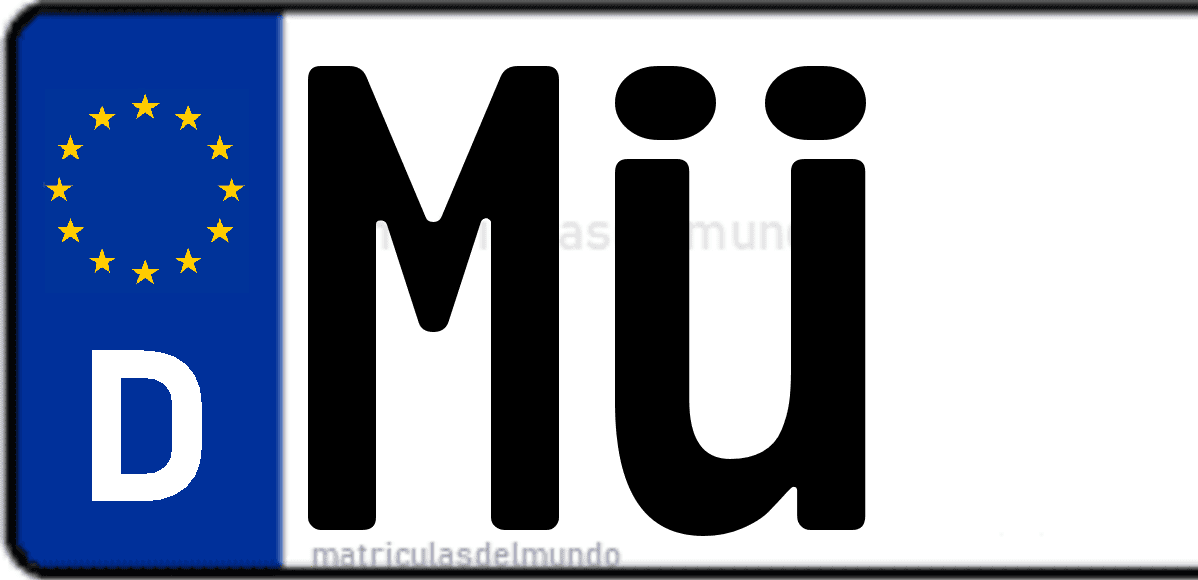 Imagen de matrícula de Alemania con código 'MÜ'