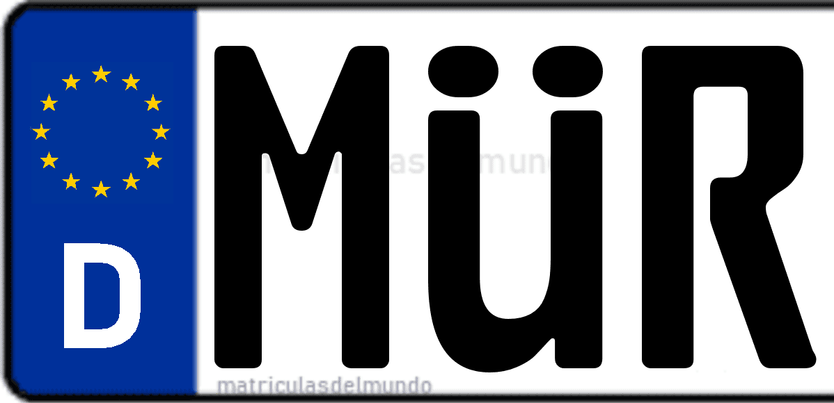 Imagen de matrícula de Alemania con código 'MÜR'