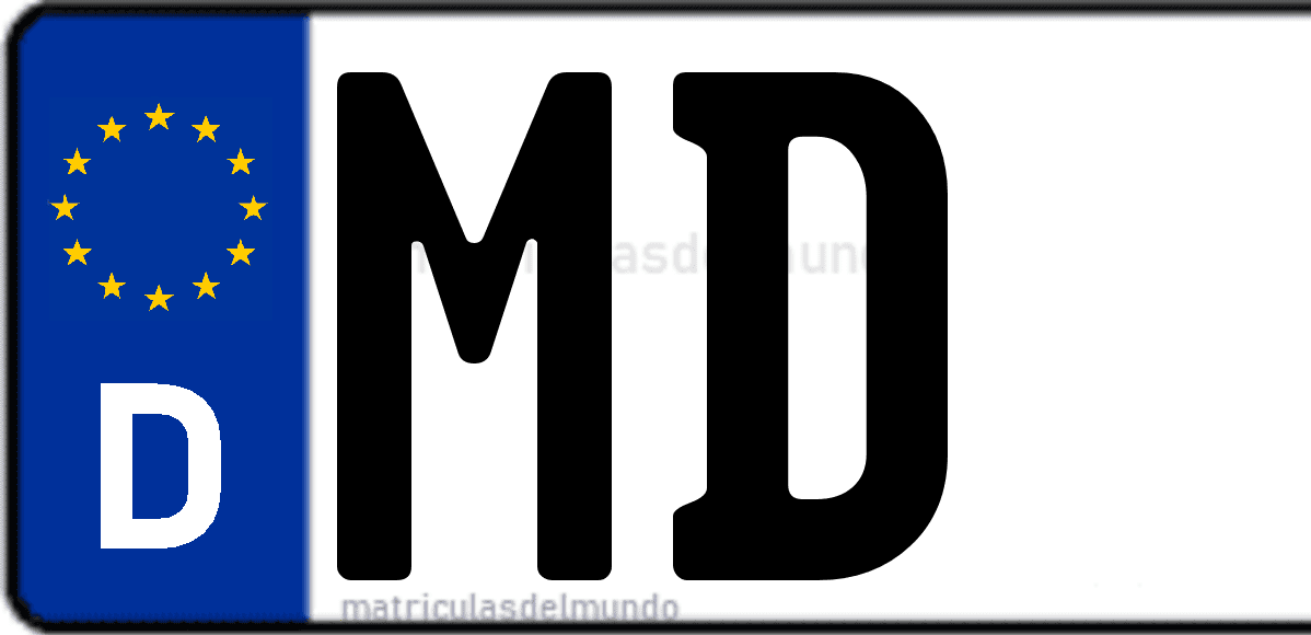 Imagen de matrícula de Alemania con código 'MD'