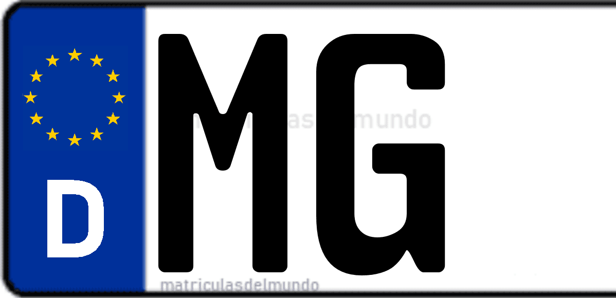 Imagen de matrícula de Alemania con código 'MG'