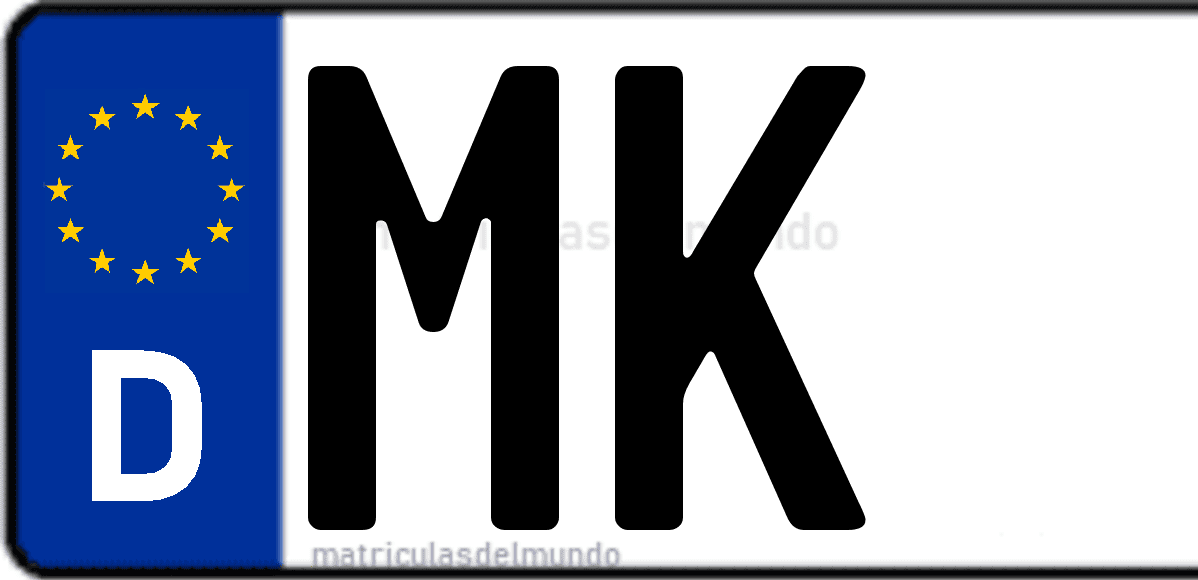 Imagen de matrícula de Alemania con código 'MK'