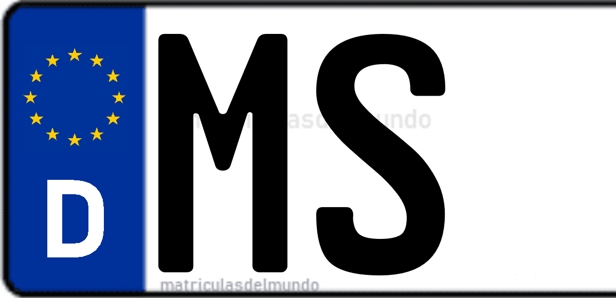 Imagen de matrícula de Alemania con código 'MS'