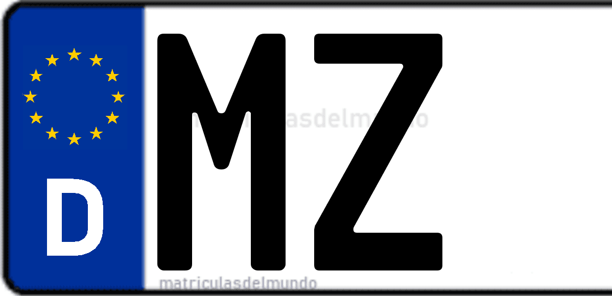 Imagen de matrícula de Alemania con código 'MZ'