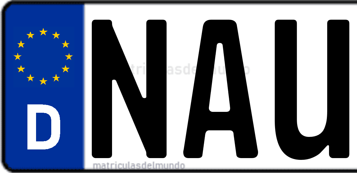 Imagen de matrícula de Alemania con código 'NAU'