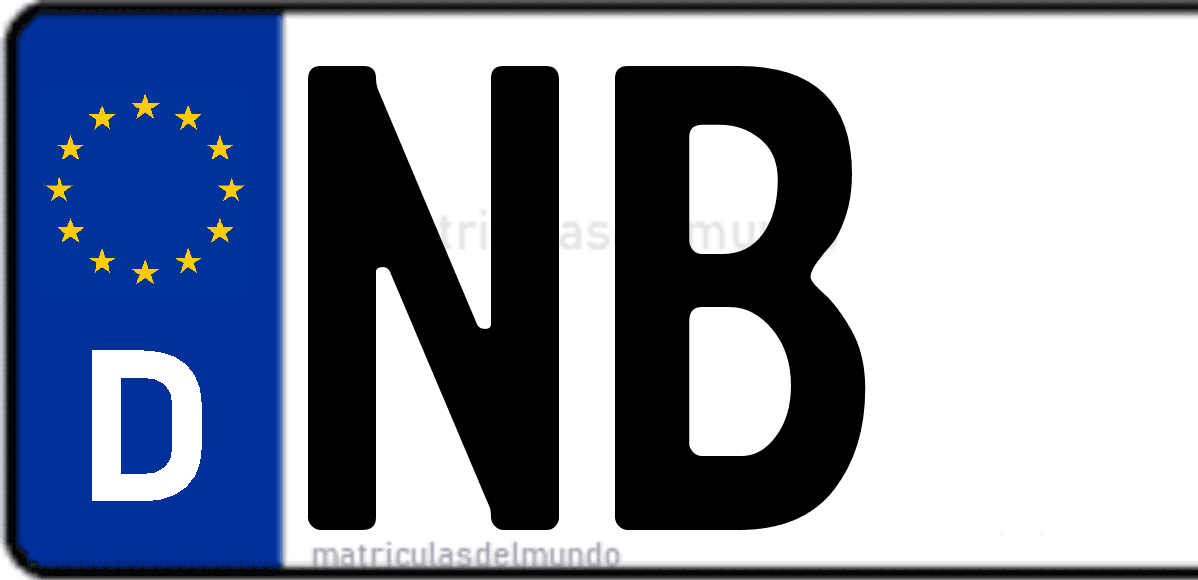 Imagen de matrícula de Alemania con código 'NB'