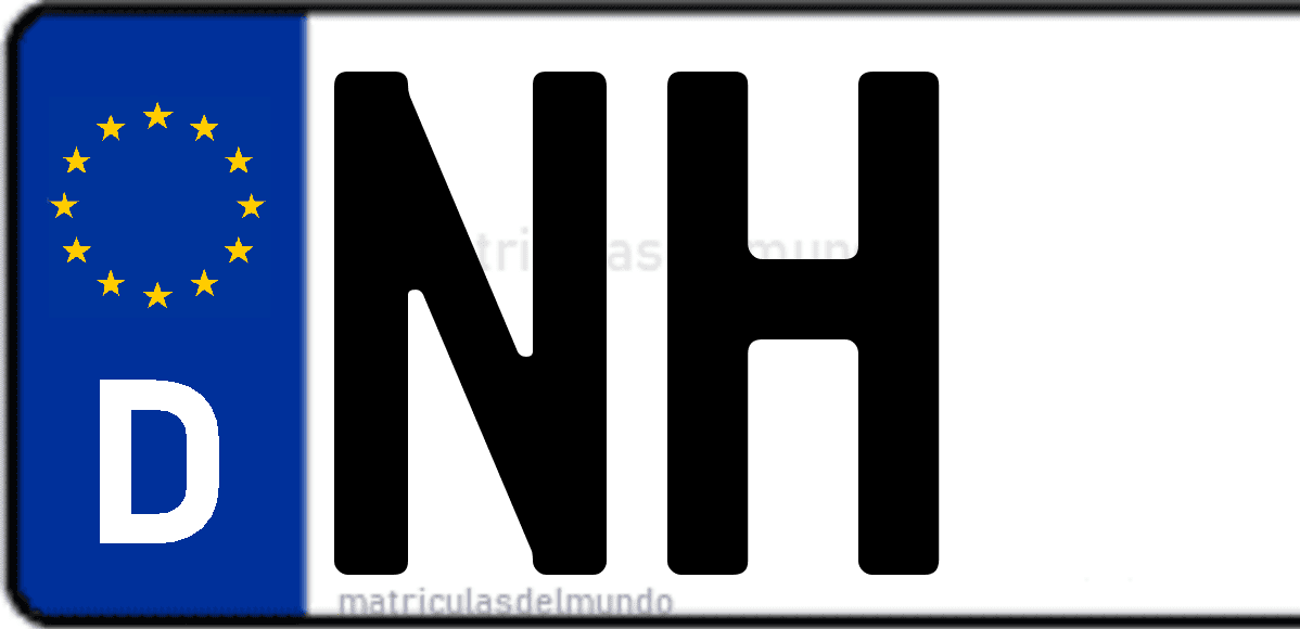 Imagen de matrícula de Alemania con código 'NH'