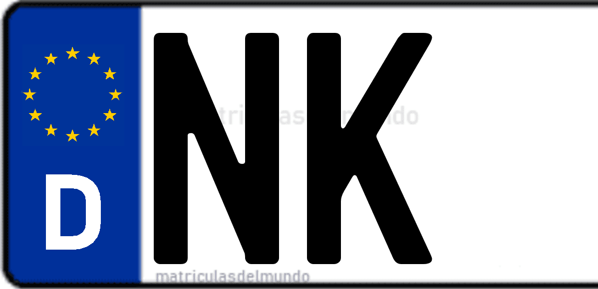 Imagen de matrícula de Alemania con código 'NK'