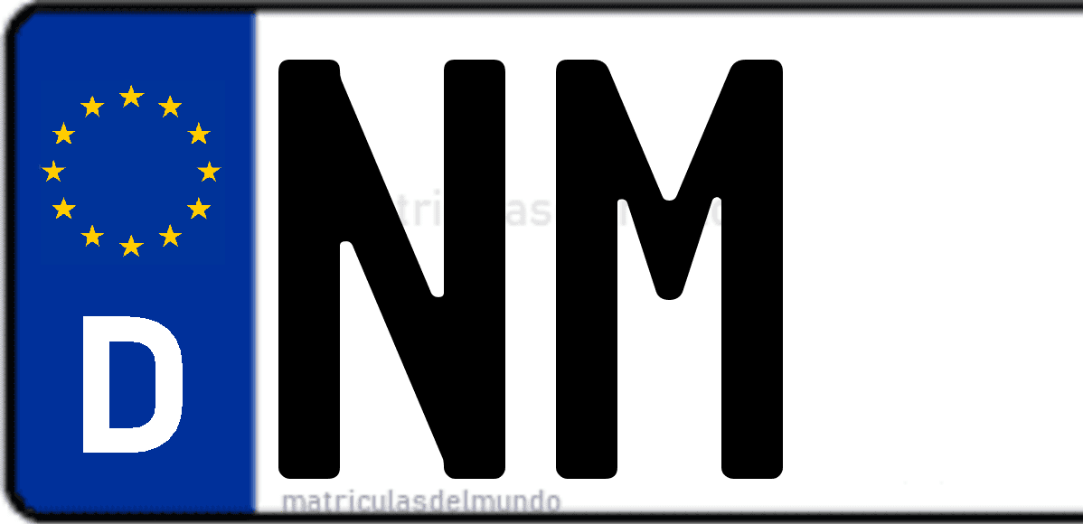 Imagen de matrícula de Alemania con código 'NM'