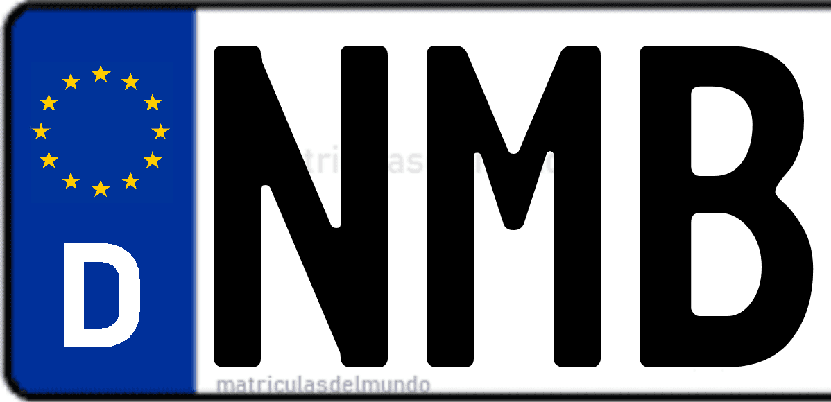 Imagen de matrícula de Alemania con código 'NMB'