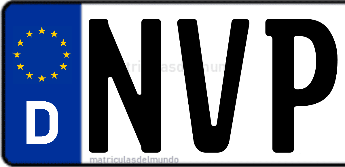 Imagen de matrícula de Alemania con código 'NVP'