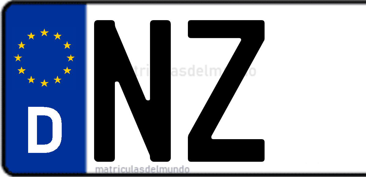 Imagen de matrícula de Alemania con código 'NZ'