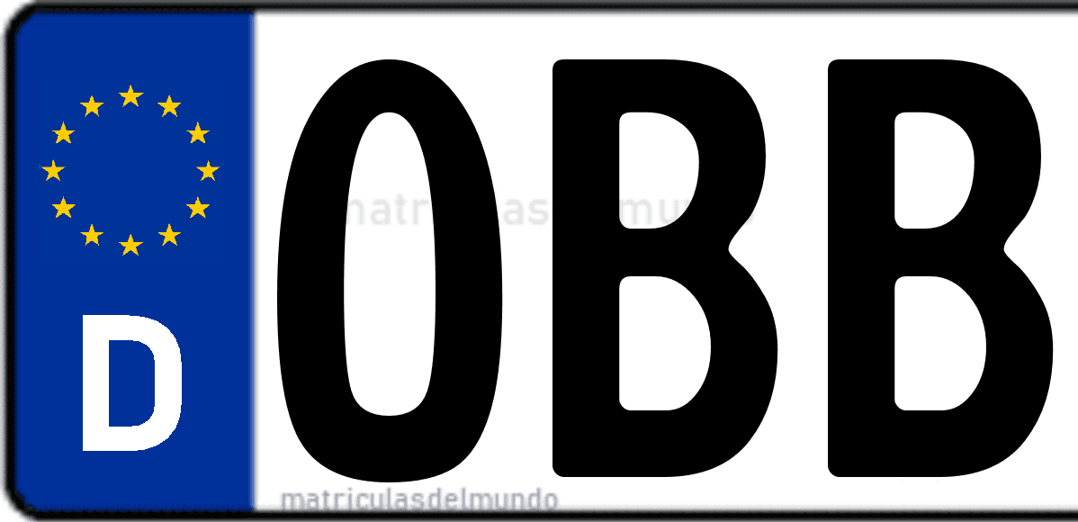 Imagen de matrícula de Alemania con código 'OBB'