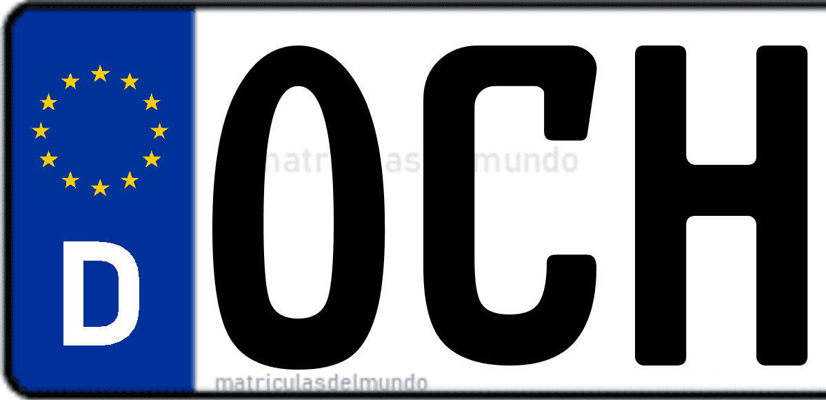 Imagen de matrícula de Alemania con código 'OCH'