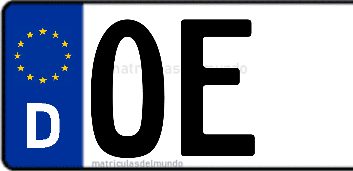 Imagen de matrícula de Alemania con código 'OE'