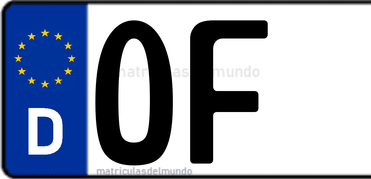 Imagen de matrícula de Alemania con código 'OF'