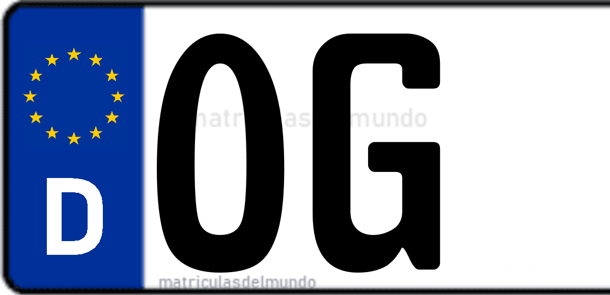 Imagen de matrícula de Alemania con código 'OG'