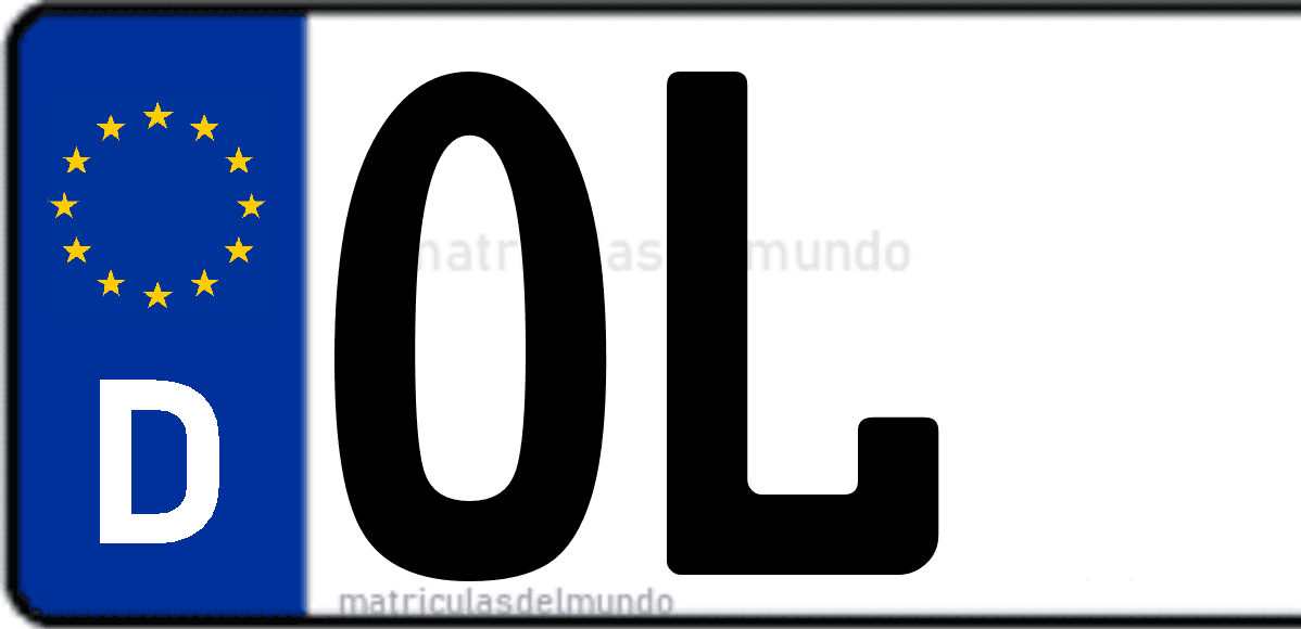 Imagen de matrícula de Alemania con código 'OL'