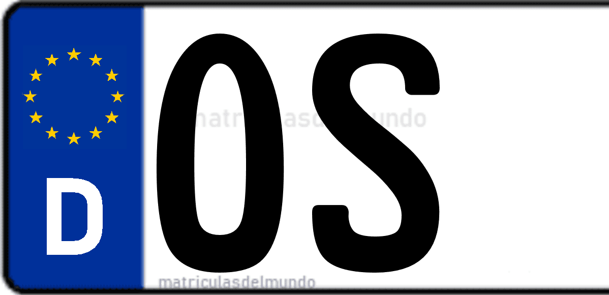 Imagen de matrícula de Alemania con código 'OS'
