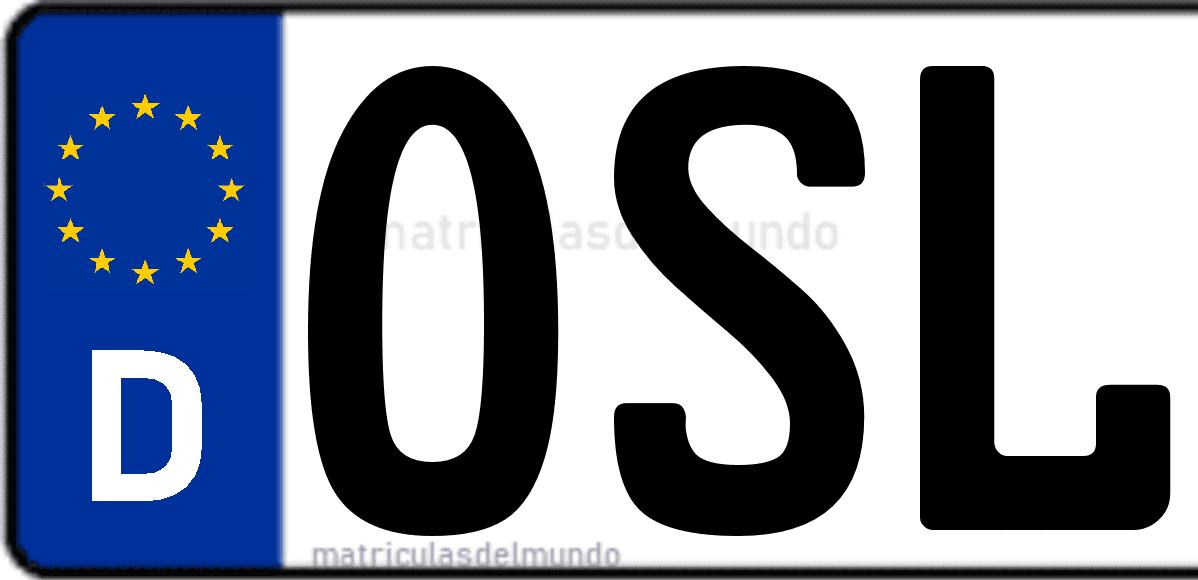 Imagen de matrícula de Alemania con código 'OSL'