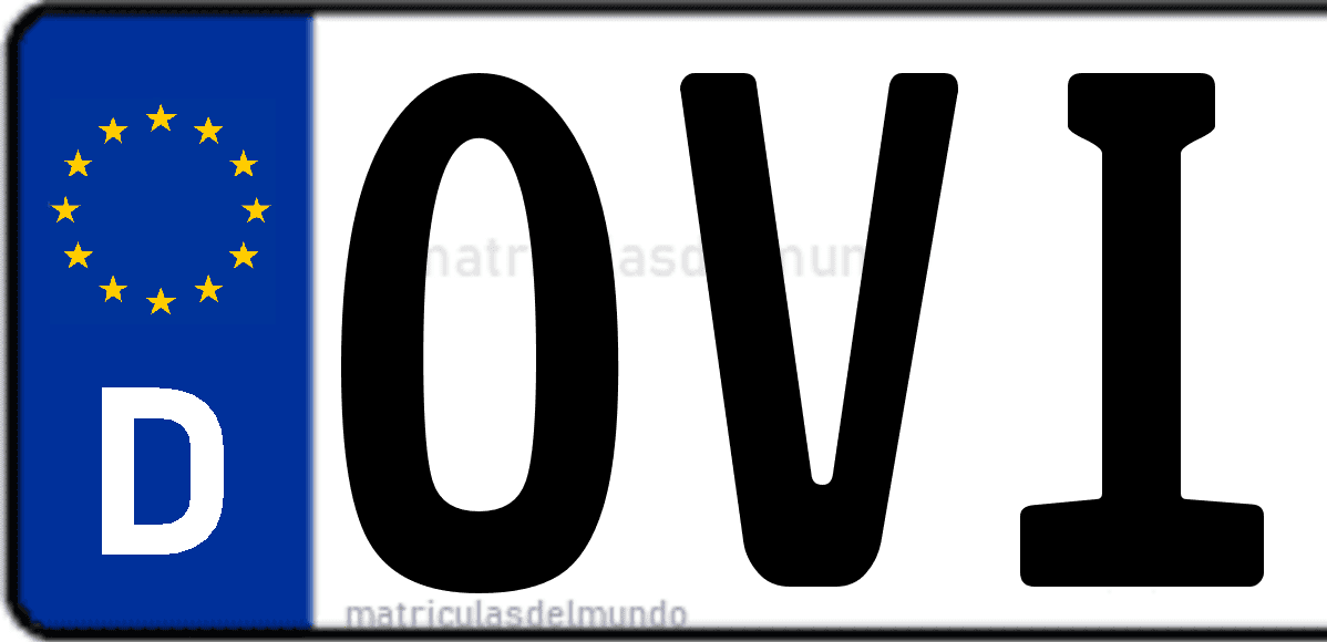 Imagen de matrícula de Alemania con código 'OVI'
