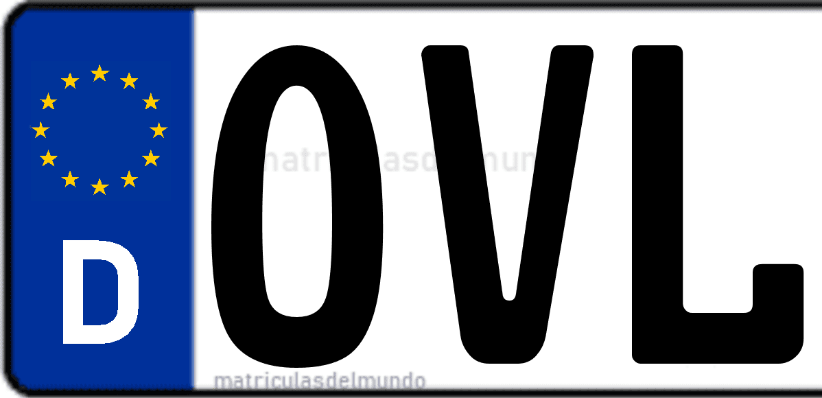 Imagen de matrícula de Alemania con código 'OVL'