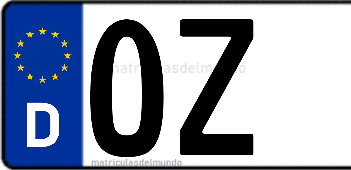 Imagen de matrícula de Alemania con código 'OZ'