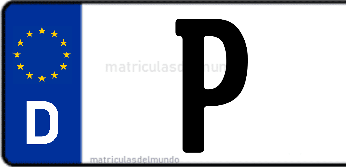 Imagen de matrícula de Alemania con código 'P'
