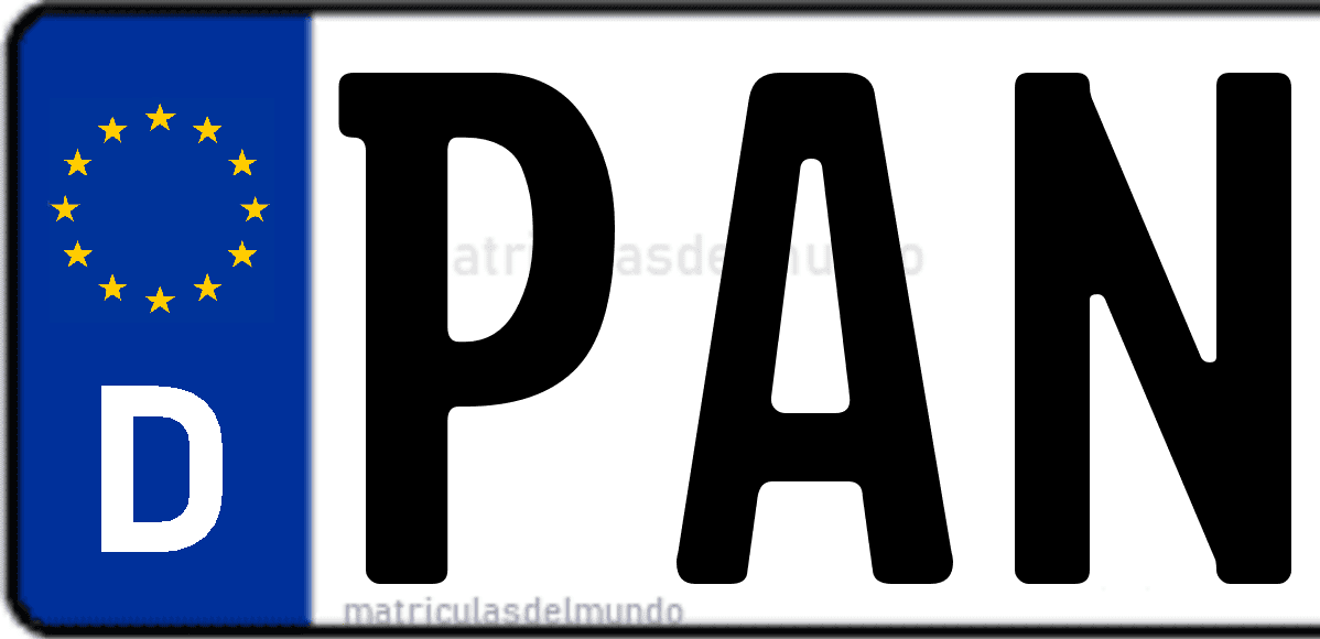 Imagen de matrícula de Alemania con código 'PAN'