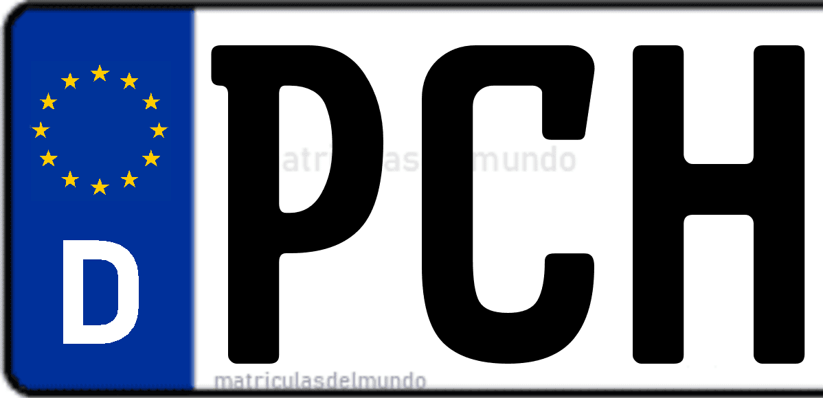 Imagen de matrícula de Alemania con código 'PCH'
