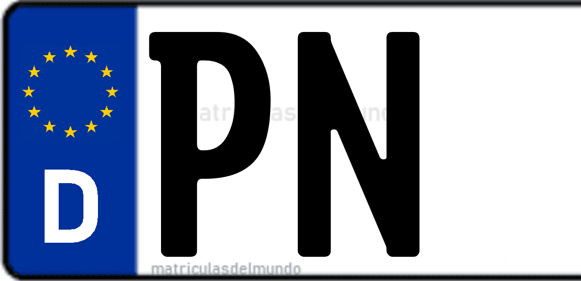 Imagen de matrícula de Alemania con código 'PN'