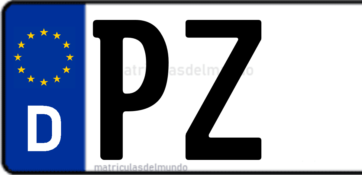 Imagen de matrícula de Alemania con código 'PZ'
