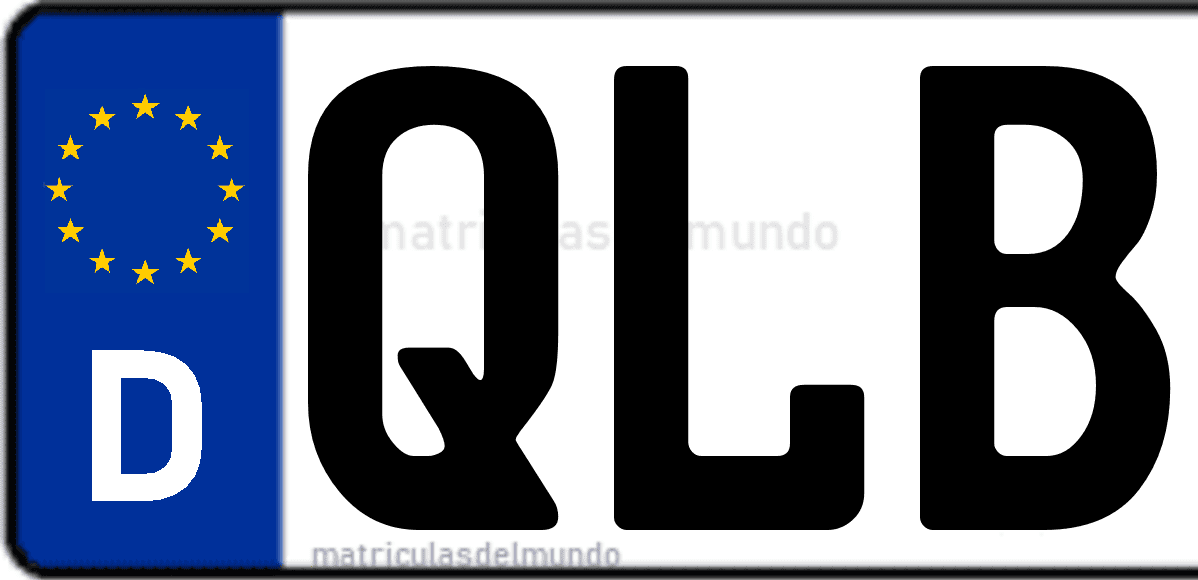 Imagen de matrícula de Alemania con código 'QLB'