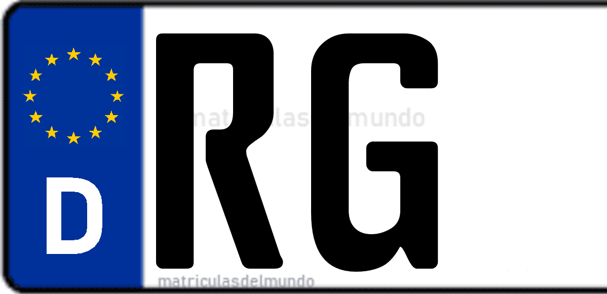 Imagen de matrícula de Alemania con código 'RG'