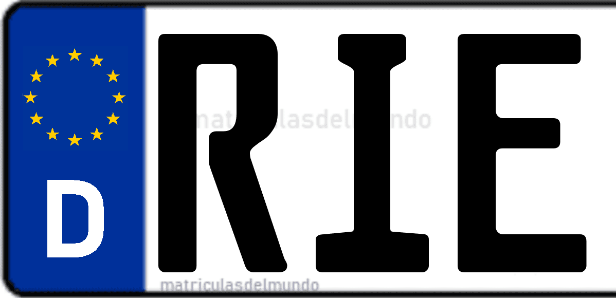 Imagen de matrícula de Alemania con código 'RIE'