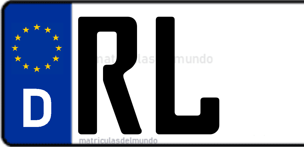 Imagen de matrícula de Alemania con código 'RL'