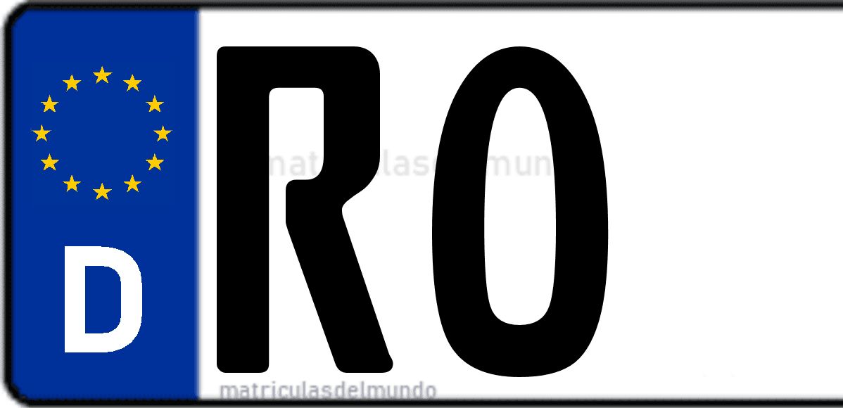 Imagen de matrícula de Alemania con código 'RO'