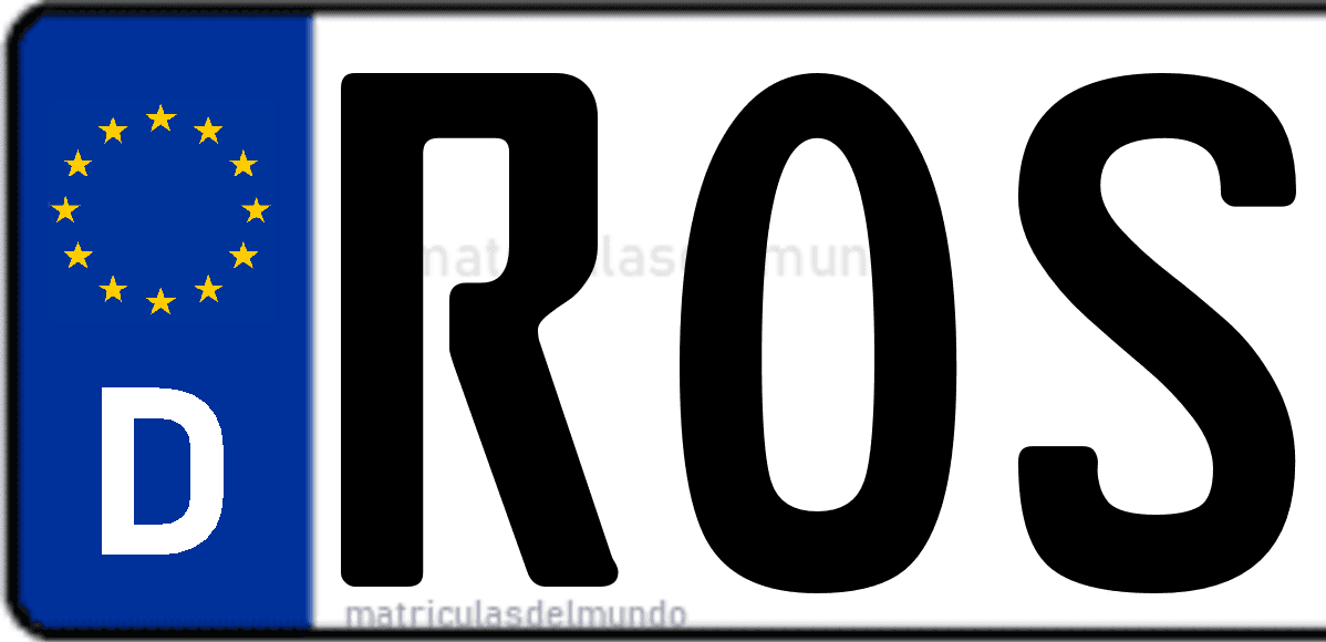 Imagen de matrícula de Alemania con código 'ROS'