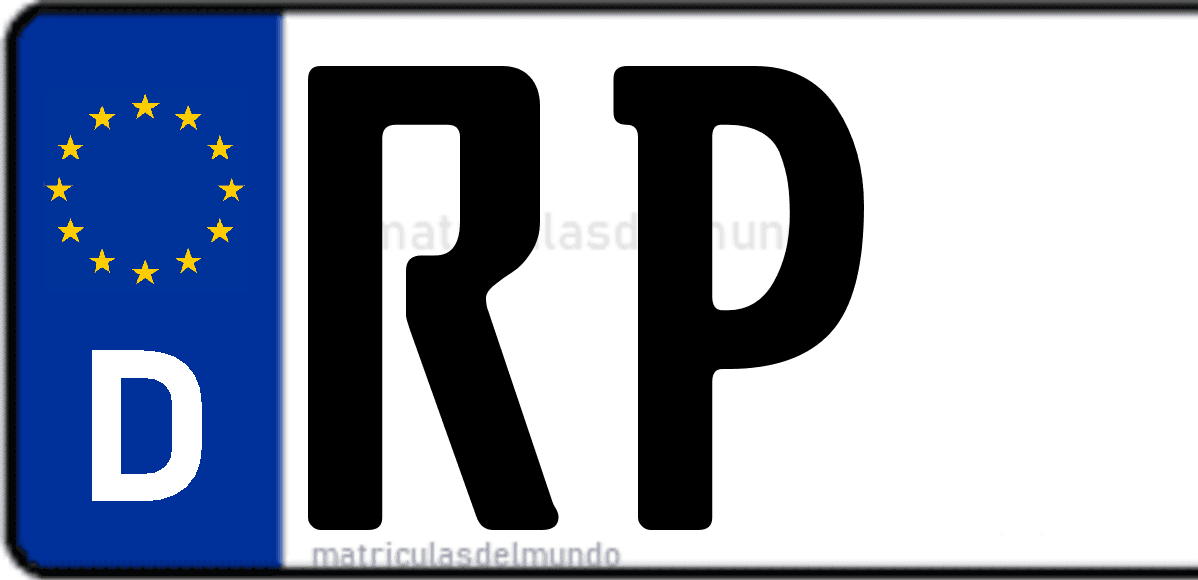 Imagen de matrícula de Alemania con código 'RP'