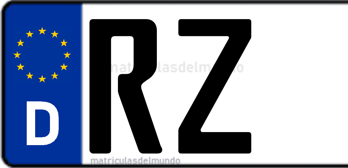 Imagen de matrícula de Alemania con código 'RZ'