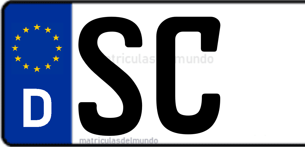 Imagen de matrícula de Alemania con código 'SC'