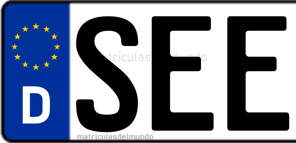 Imagen de matrícula de Alemania con código 'SEE'