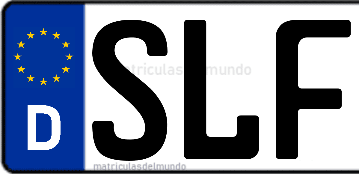 Imagen de matrícula de Alemania con código 'SLF'